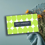 BRIGHT RETRO BIG HAND DRAWN LIME GREEN POLKA DOTS BUSINESS CARD<br><div class="desc">For any further customisation or any other matching items,  please feel free to contact me at yellowfebstudio@gmail.com</div>