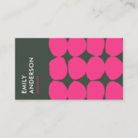 BRIGHT RETRO BIG HAND DRAWN PINK GREY POLKA DOTS