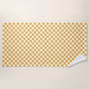 Bright Retro Chequerboard Design Beach Towel