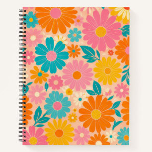 Bright Retro Daisy Floral Notebook