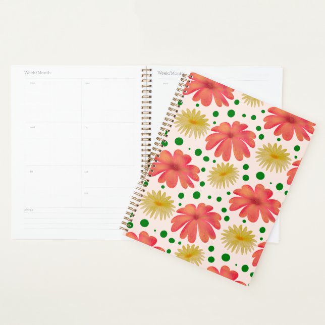 Bright Retro Floral Seamless Pattern  Planner (Display)