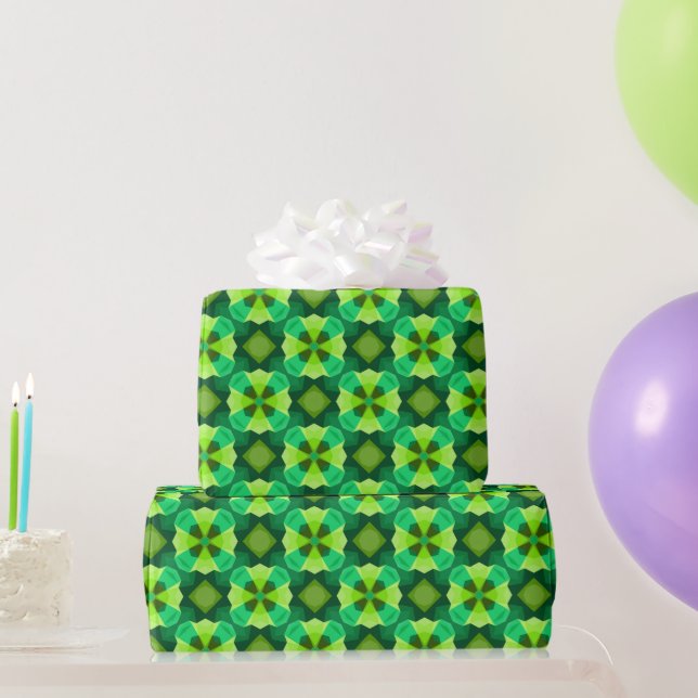 Bright Retro Green  Wrapping Paper (Party Gifts)