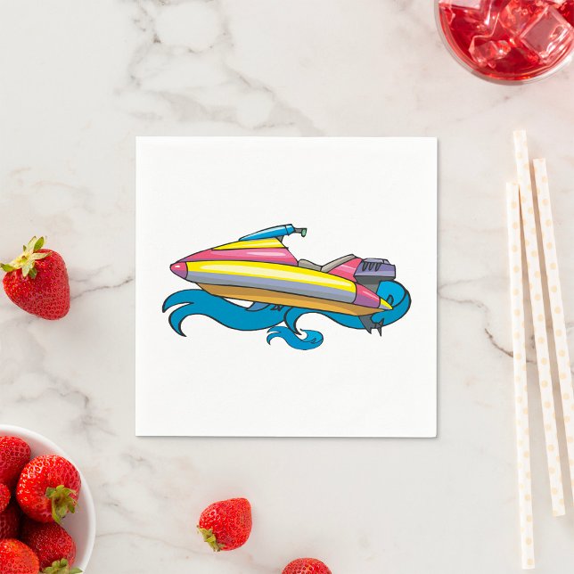 Bright Retro Jet Ski Napkin (Creator Uploaded)
