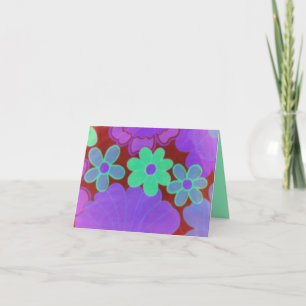 Bright Retro Look-Floral Design-Notecards Card