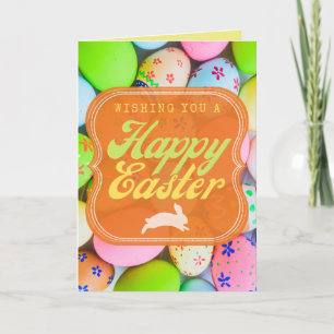 Bright Retro Style Happy Easter Card