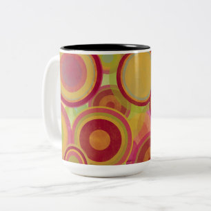 Bright rings of colours Two-Tone coffee mug