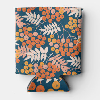 Bright Rowanberry Autumn Seamless Design Can Cooler
