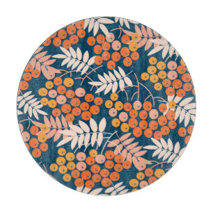 Bright Rowanberry Autumn Seamless Design Cutting Board
