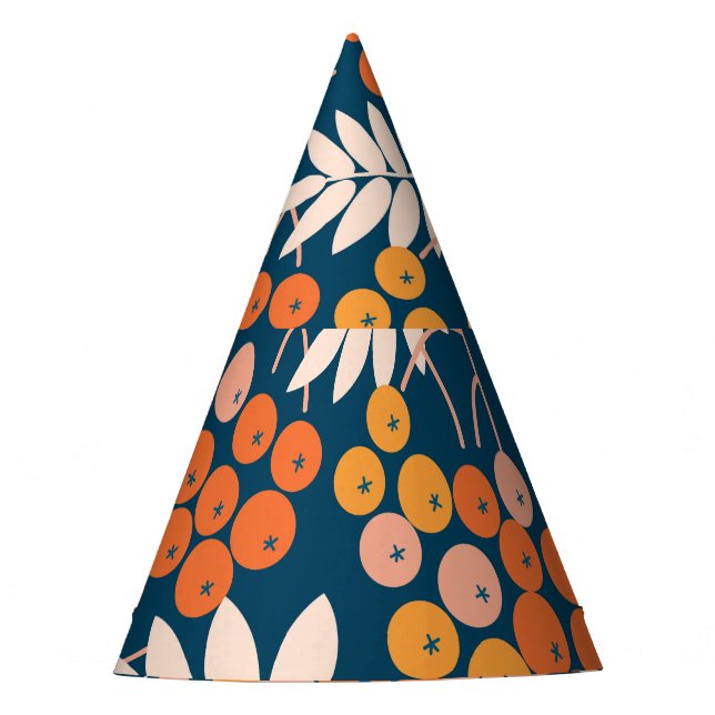 Bright Rowanberry Autumn Seamless Design Party Hat (Front)