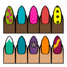 Bright Rows of Painted Fingernails