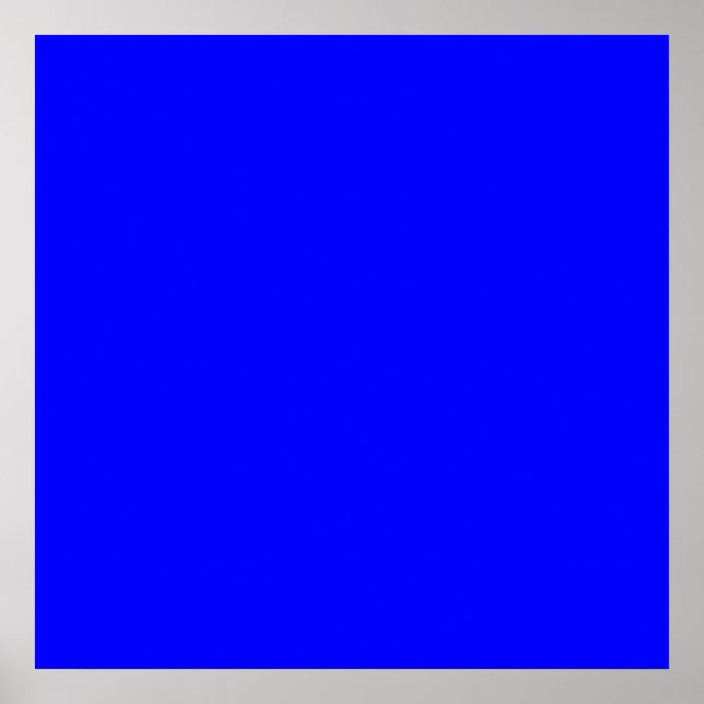 Bright Royal Blue Solid Trend Colour Background Poster (Front)
