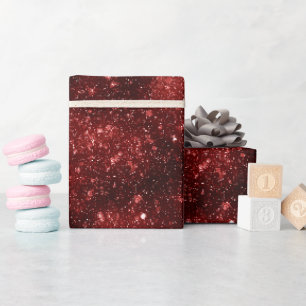 Bright Ruby Red Shine Glitter Pattern Wrapping Paper