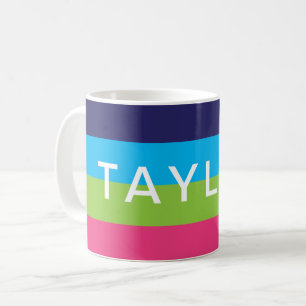 Bright Rugby Stripes Personalized Mug