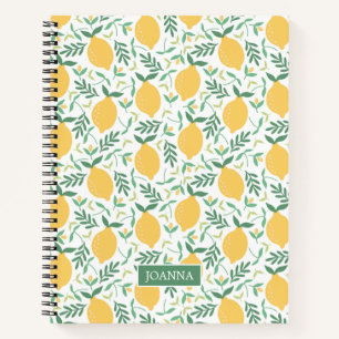 Bright Rustic Country Citrus Lemons Personalized Notebook