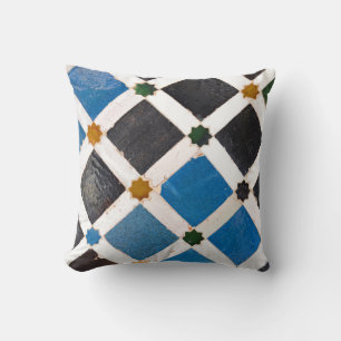 Bright Rustic Style Mosaic Patterned Photo Throw Pillow