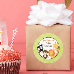 Bright Safari Jungle Animals Favour Stickers