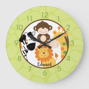 Bright Safari Jungle Wall Clcok Large Clock