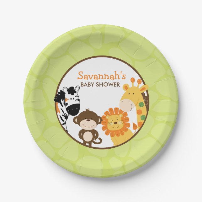 Bright Safari Paper Plate (Front)