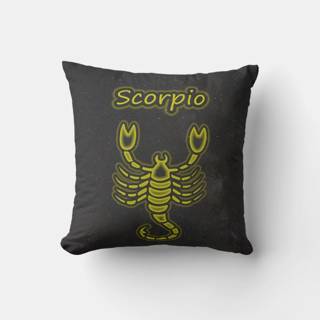 Bright Scorpio Throw Pillow (Front)