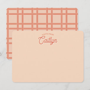Bright Script Orange Trendy Personalized Flat Card