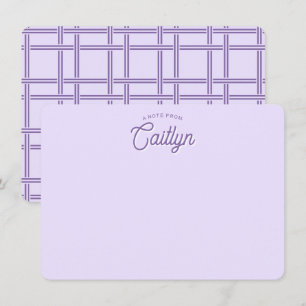 Bright Script Purple Trendy Personalized Flat Card