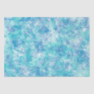 Bright Sea Blue Tone Watercolor Marbled Tissue Paper