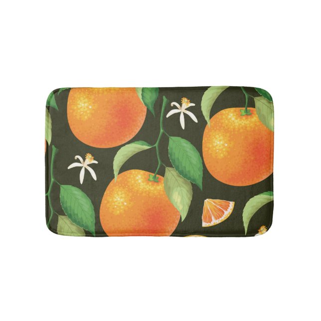 Bright seamless orange pattern design. bath mat (Front)