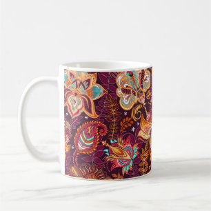 Bright seamless pattern in paisley style. Colourfu Coffee Mug