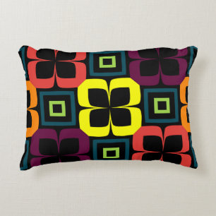 Bright seamless pattern with colourful flowers on accent pillow