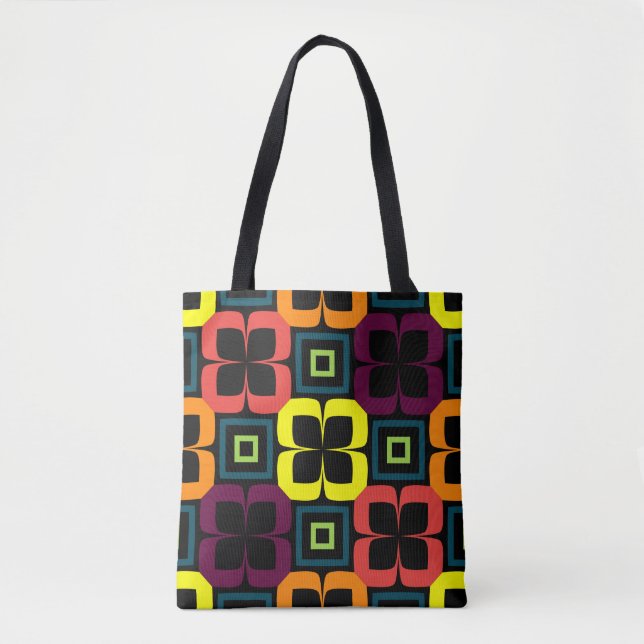 Bright seamless pattern with colourful flowers on  tote bag (Front)