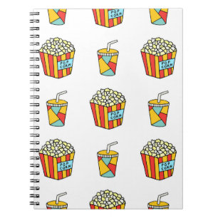 Bright seamless pattern with food for watching mov notebook