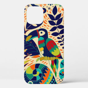 Bright seamless pattern. Yellow floral background. iPhone 12 Case