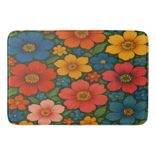 Bright Seamless Wildflower Pattern  Bath Mat