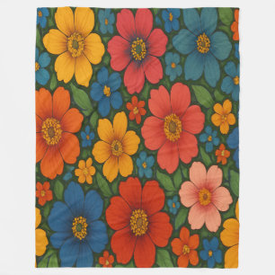 Bright Seamless Wildflower Pattern  Fleece Blanket