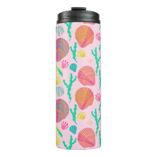 Bright Seashells and Seaweed Pattern  Thermal Tumbler
