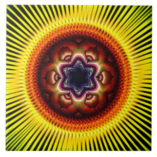 Bright shining psychedelic ornament tile