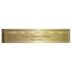 Bright Shiny Gold   DIY Name and Title Nameplate