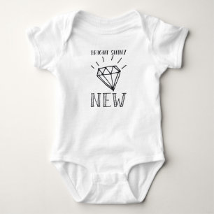 Bright shiny new baby bodysuit