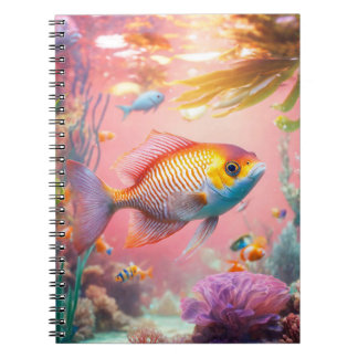 Bright & Shiny Pastel Rose Colourful Aquarium Notebook