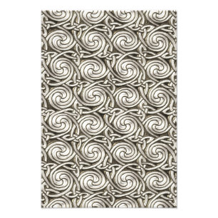 Bright Shiny Silver Celtic Spiral Knots Pattern Photo Print