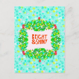 Bright & Shiny Wreath Holiday Postcard