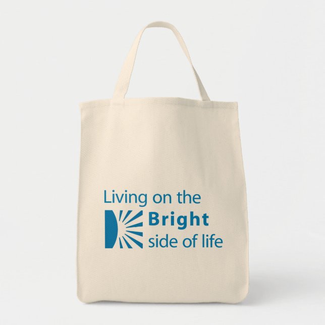 Bright Side Grocery Tote Bag (Front)