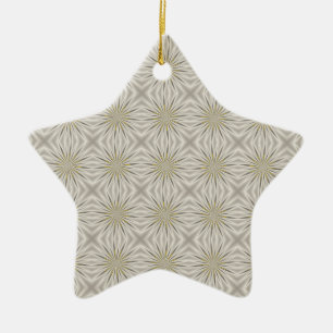 Bright Silver Christmas Stars Ceramic Ornament