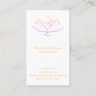 Bright Simple Lotus Flower Business Card