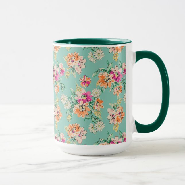Bright Sketch Floral Pattern Mug (Right)