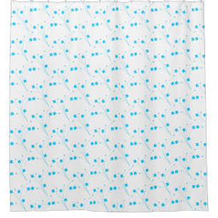 Bright Sky Blue Flowers, Small Floral Print