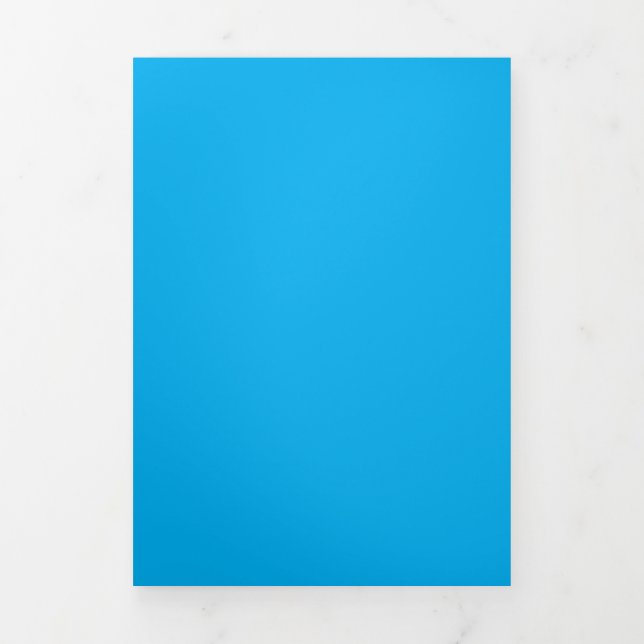 Bright Sky Blue Solid Colour Background Design Tri-Fold Invitation (Cover)