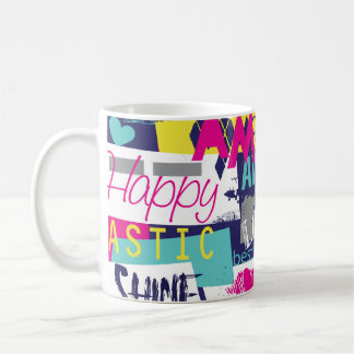Bright Slogan: Seamless Abstract Fashion Coffee Mug