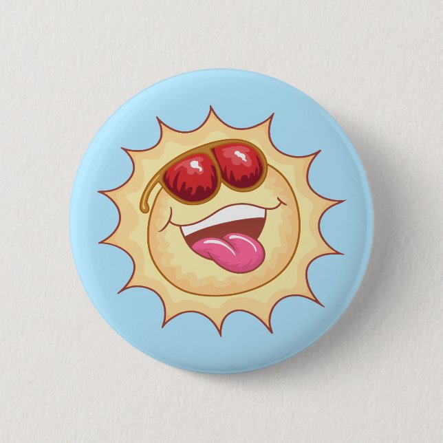 Bright Smiling Sunshine 2 Inch Round Button (Front)