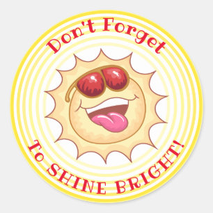 Bright Smiling Sunshine Classic Round Sticker